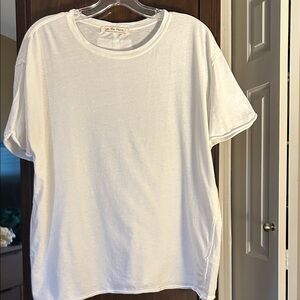 Free People - The Nina Tee - Oversized White Tee with Exposed Seams